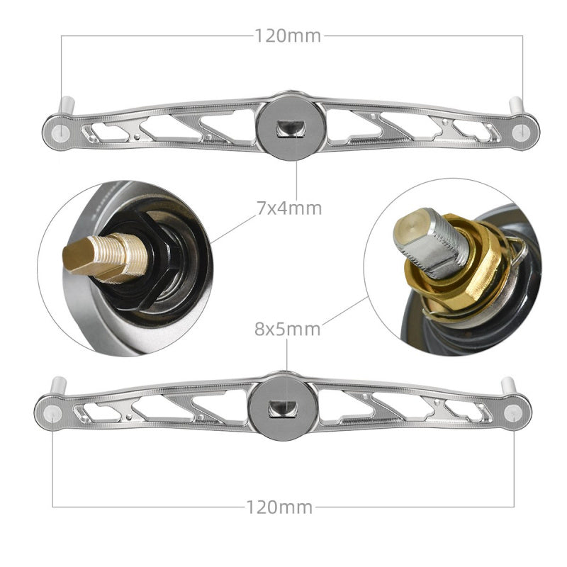  Gomexus Crank Handle Silver/Aurora Knob
