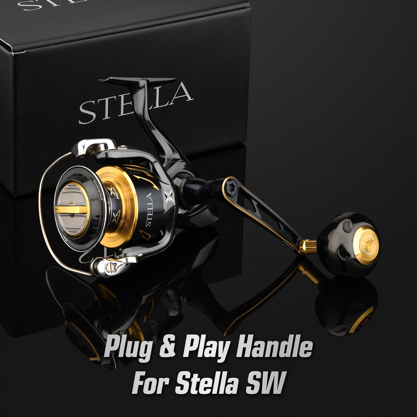  Gomexus 70mm Aluminium Power Handle With 45mm Knob - Black Gold