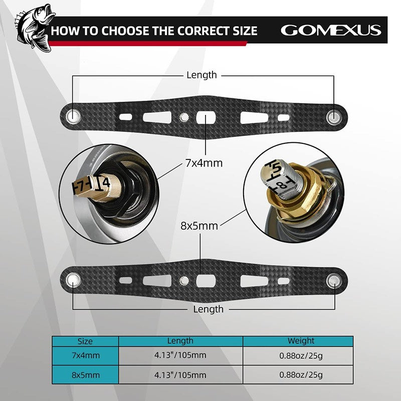  Gomexus 95mm Carbon Swept Handle With 20mm Aluminium Knob