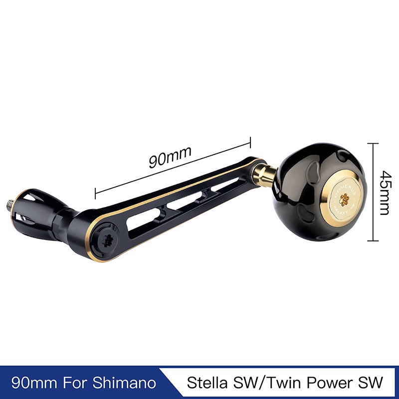  Gomexus 90mm Aluminium Power Handle With 45mm Titanium Knob - Black & Gold